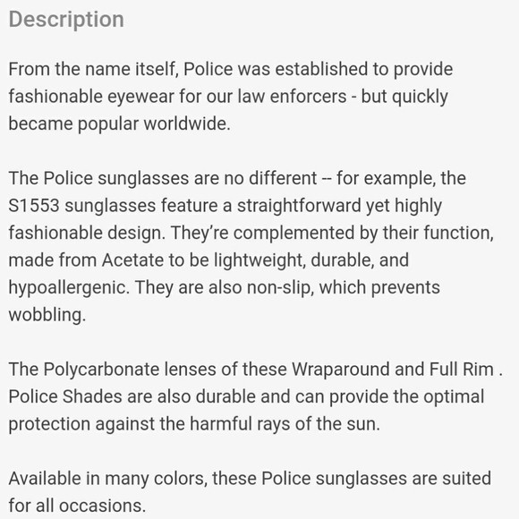 Genuine Police sunglasses-unisex - Picture 9 of 9